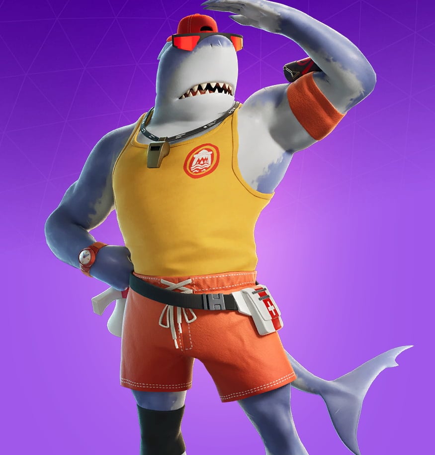 Shark-man life guard skin in Fortnite