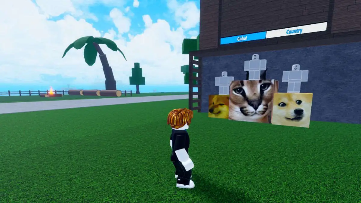 Player looking at memes in Meme Sea Roblox