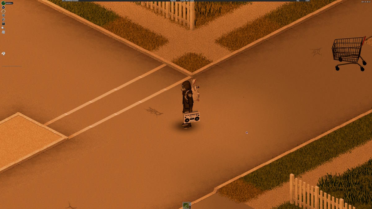 Stood in the street in Project Zomboid.